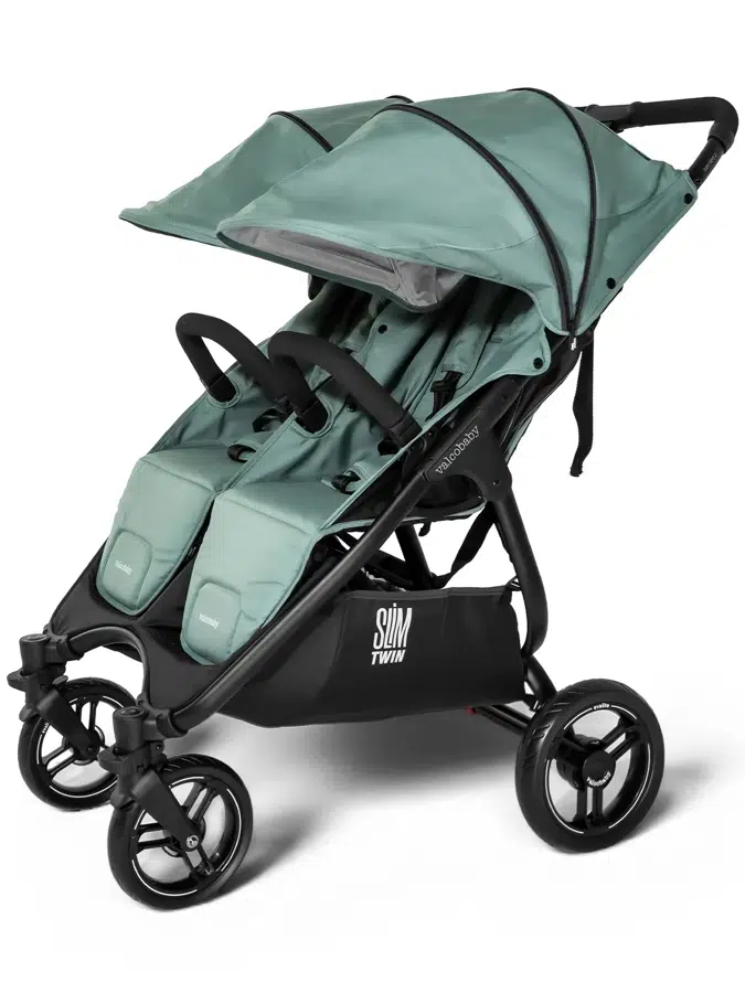 Коляска прогулочная для двойни Valco baby Slim Twin (серия 2), бирюзовый (slate blue)