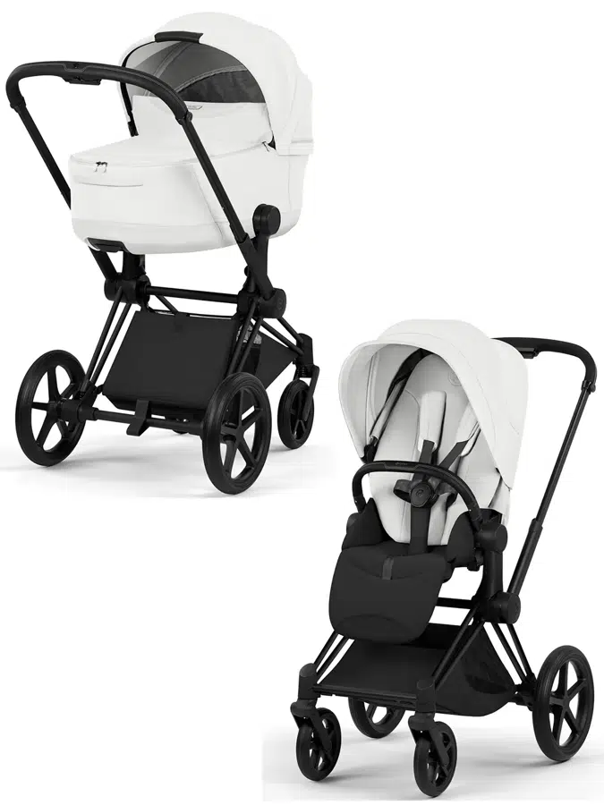 Коляска 2 в 1 Cybex Priam (V) Style, белый /шасси черный (off white /matt black)