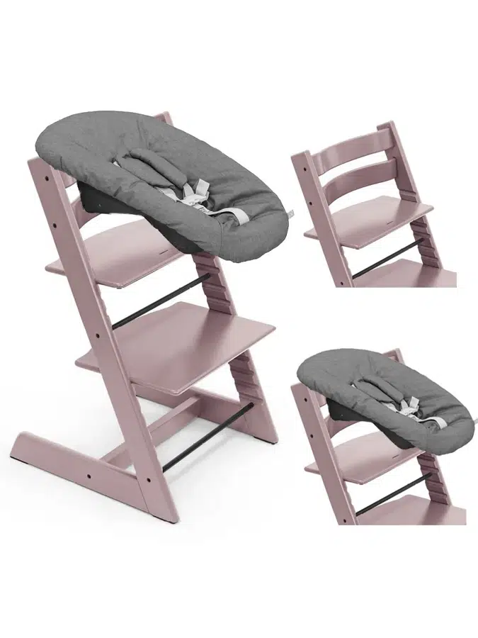 Стул Stokke Tripp Trapp Лиловый (Heather Mauve) 100141 + Сиденье 0+ Антрацит (Anthracite) 526104