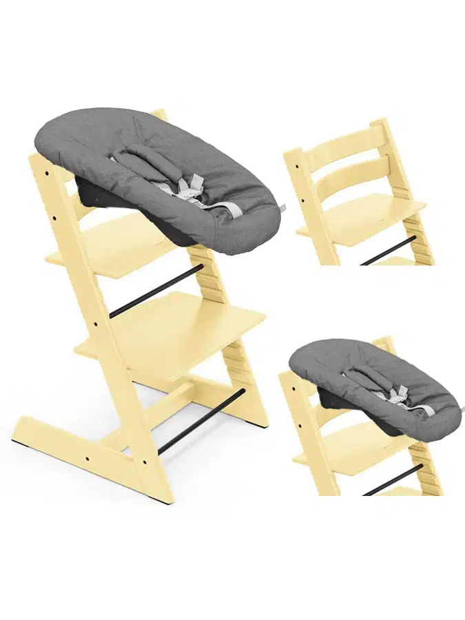 Стул Stokke Tripp Trapp Желтый (Lemon Yellow) 100148 + Сиденье 0+ Антрацит (Anthracite) 526104