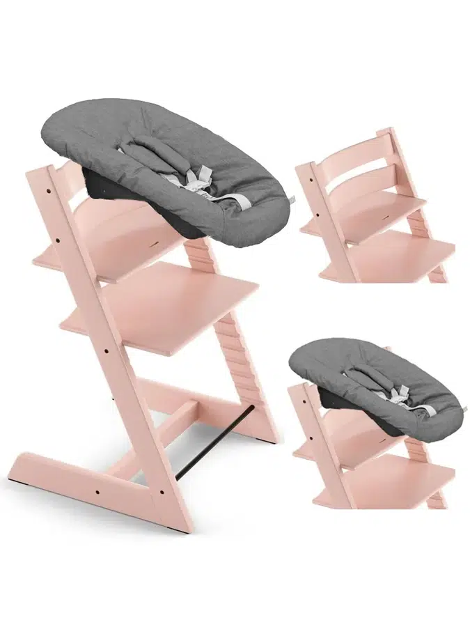 Стул Stokke Tripp Trapp Розовый (Serene Pink) 100134 + Сиденье 0+ Антрацит (Anthracite) 526104