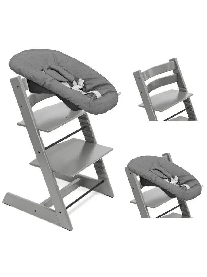 Стул Stokke Tripp Trapp Серый (Storm Grey) 100125 + Сиденье 0+ Антрацит (Anthracite) 526104