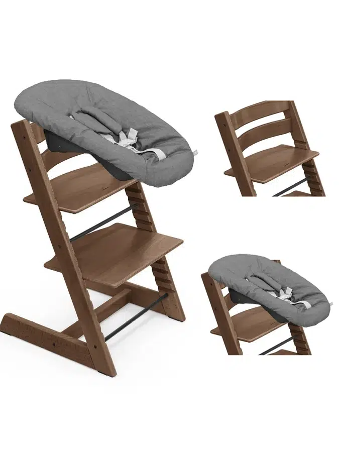 Стул Stokke Tripp Trapp Коричневый (Warm Brown) 100143 + Сиденье 0+ Антрацит (Anthracite) 526104