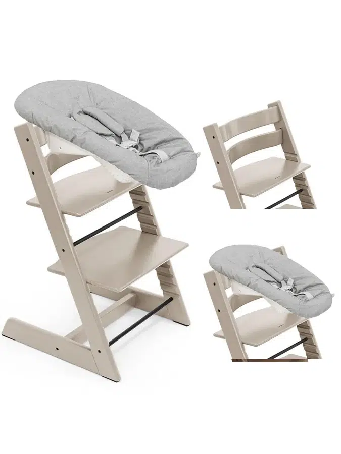 Стул Stokke Tripp Trapp Кашемир Серый (Cashmere Grey) 100147 + Сиденье 0+ Серый (Grey) 526101