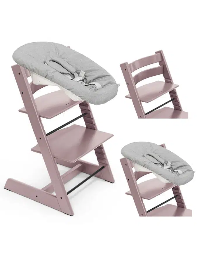Стул Stokke Tripp Trapp Лиловый (Heather Mauve) 100141 + Сиденье 0+ Серый (Grey) 526101