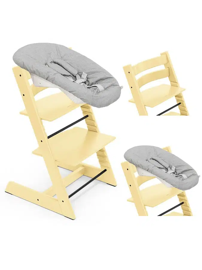 Стул Stokke Tripp Trapp Желтый (Lemon Yellow) 100148 + Сиденье 0+ Серый (Grey) 526101
