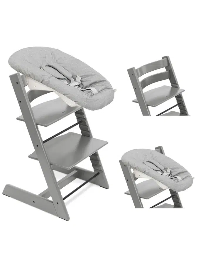 Стул Stokke Tripp Trapp Серый (Storm Grey) 100125 + Сиденье 0+ Серый (Grey) 526101