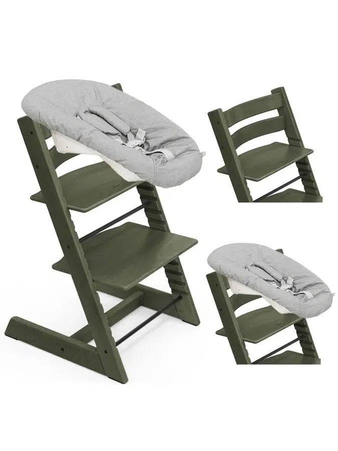 Стул Stokke Tripp Trapp Зеленый мрамор (Marble Green) 100145 + Сиденье 0+ Серый (Grey) 526101