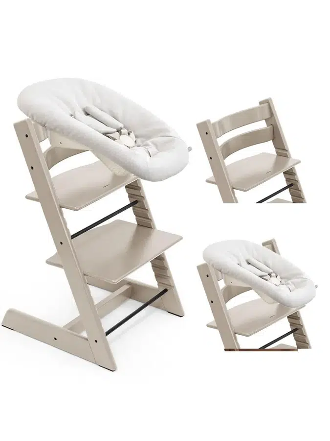 Стул Stokke Tripp Trapp Кашемир Серый (Cashmere Grey) 100147 + Сиденье 0+ Ваниль (Vanilla) 526105