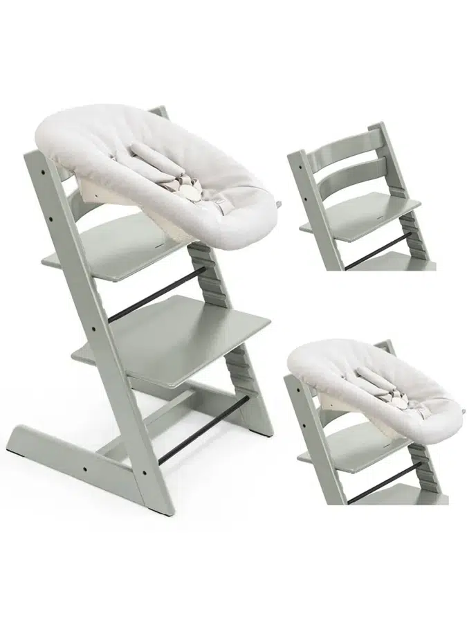 Стул Stokke Tripp Trapp Зеленый (Glacier Green) 100139 + Сиденье 0+ Ваниль (Vanilla) 526105