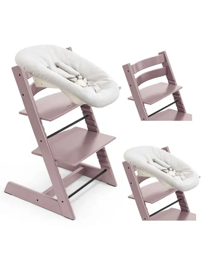 Стул Stokke Tripp Trapp Лиловый (Heather Mauve) 100141 + Сиденье 0+ Ваниль (Vanilla) 526105
