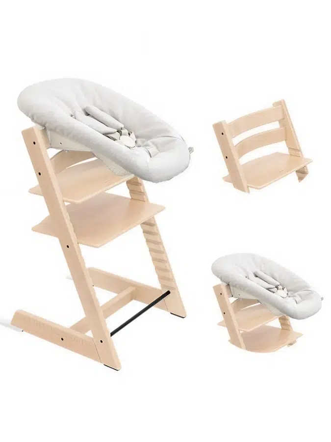 Стул Stokke Tripp Trapp Натуральный (Natural) 100101 + Сиденье 0+ Ваниль (Vanilla) 526105
