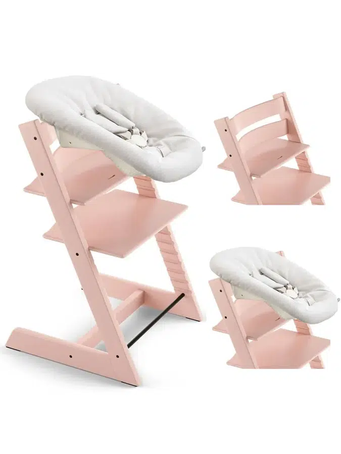 Стул Stokke Tripp Trapp Розовый (Serene Pink) 100134 + Сиденье 0+ Ваниль (Vanilla) 526105