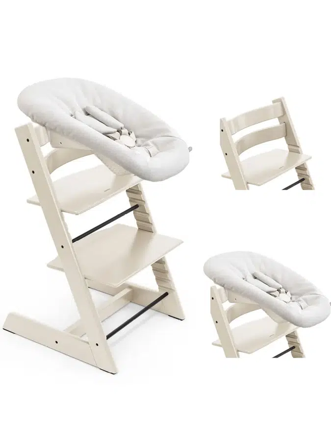 Стул Stokke Tripp Trapp Ванильный белый (Vanilla White) 100142 + Сиденье 0+ Ваниль (Vanilla) 526105