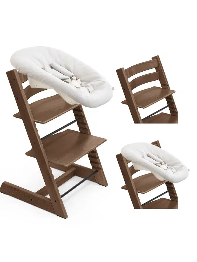 Стул Stokke Tripp Trapp Коричневый (Warm Brown) 100143 + Сиденье 0+ Ваниль (Vanilla) 526105