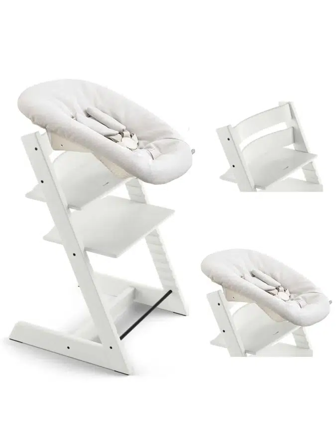 Стул Stokke Tripp Trapp Белый (White) 100107 + Сиденье 0+ Ваниль (Vanilla) 526105