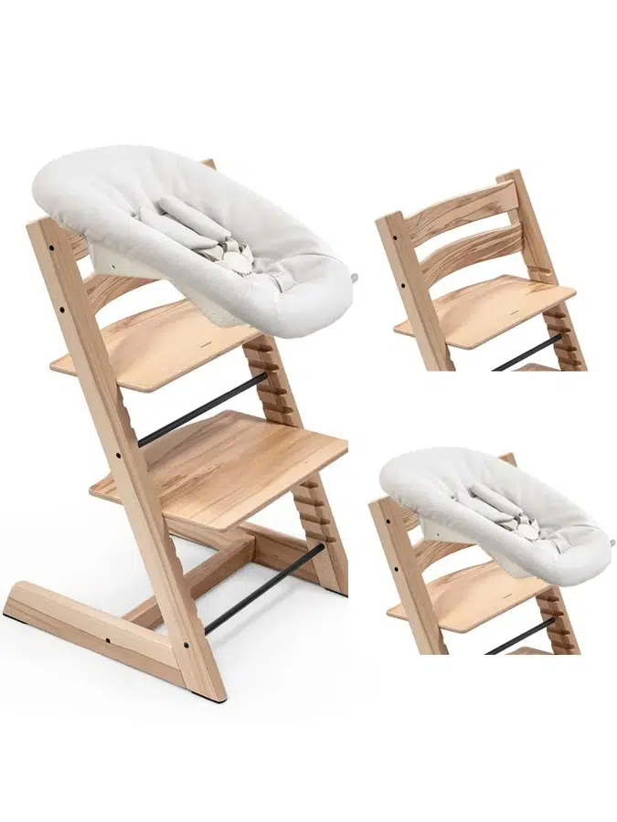 Стул Stokke Tripp Trapp Деревянный (Wild Wood) 100144 + Сиденье 0+ Ваниль (Vanilla) 526105