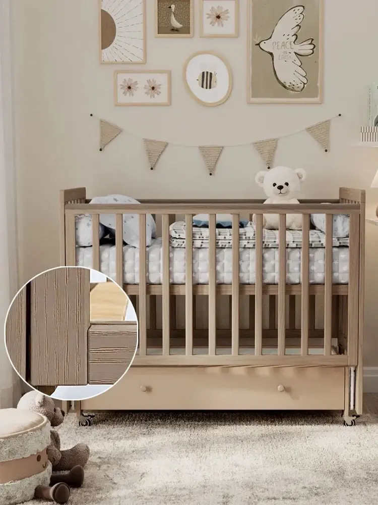 Кровать ANTEMI Classic Sleep Premium 120х60 с ящиком-маятником капучино НИК 24к