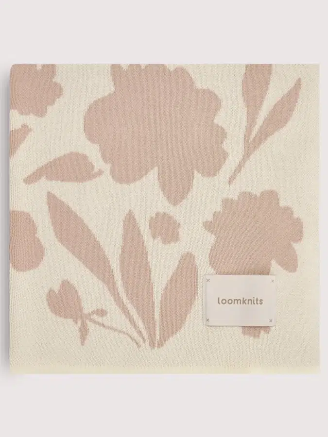 Плед детский Loomknits Молочный Цветы 80х120 см LW5577-016-80/120