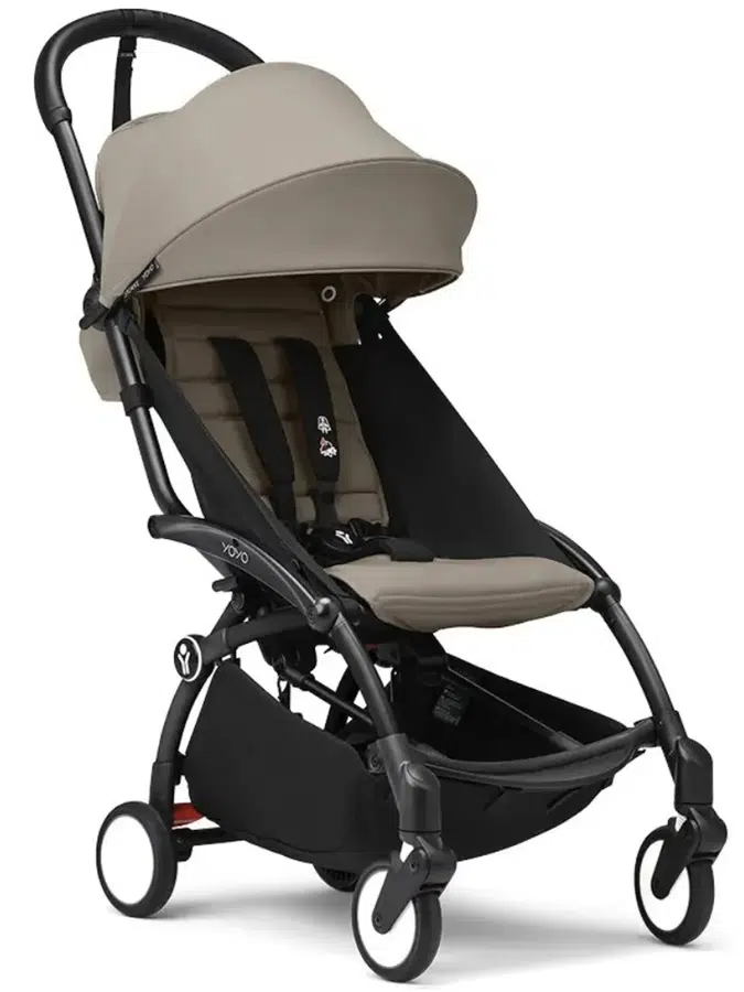 Коляска прогулочная Stokke YOYO3 серо-коричневый (taupe), рама черная (шасси+текстиль)