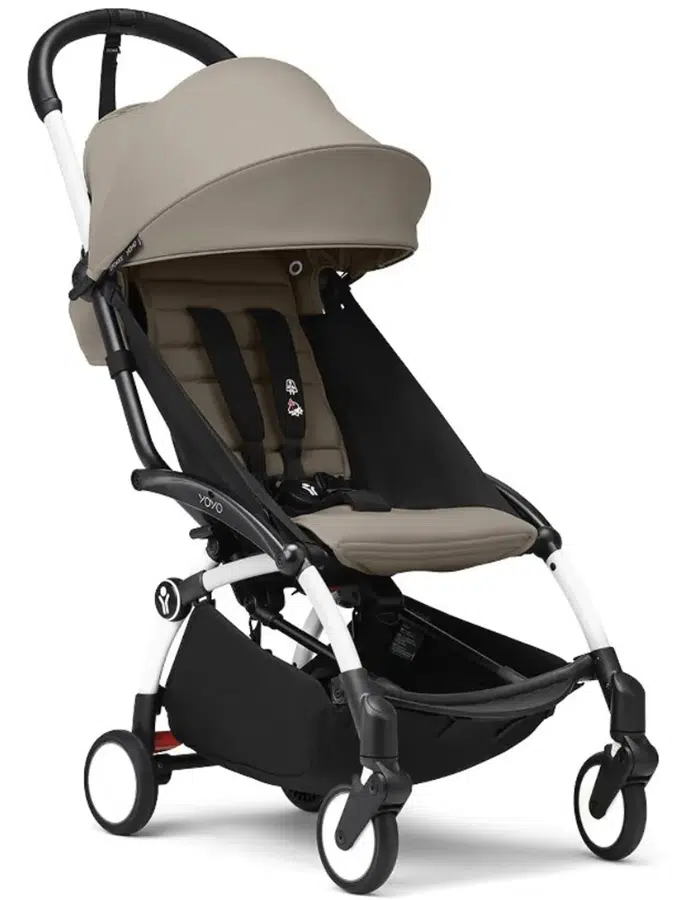 Коляска прогулочная Stokke YOYO3 серо-коричневый (taupe), рама белая (шасси+текстиль)