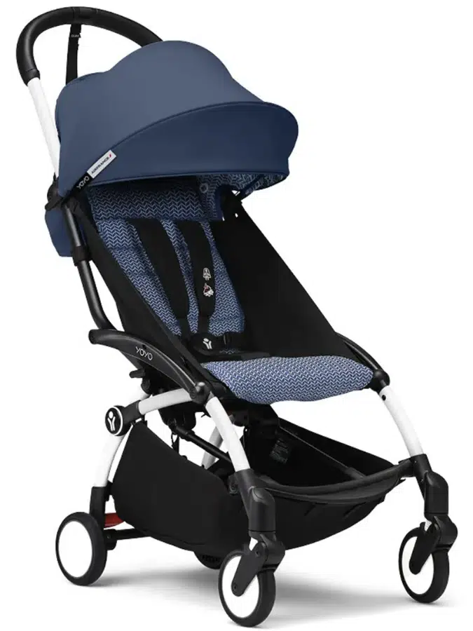 Коляска прогулочная STOKKE YOYO3 Эйр Франс синий (Air France blue), рама белая (шасси+текстиль)
