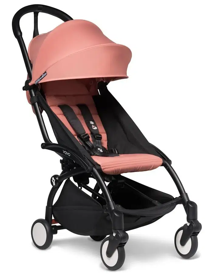 Коляска прогулочная Babyzen YOYO2, розовый теплый (ginger), рама черная (шасси+текстиль)