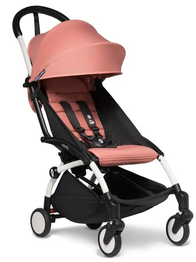 Коляска прогулочная Babyzen YOYO2, розовый теплый (ginger), рама белая (шасси+текстиль)