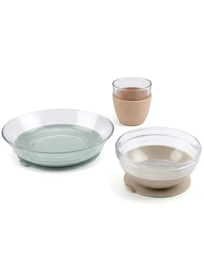 Набор посуды Beaba стеклянный NaturalGlass meal set BEABA X DURALEX Бежевый (Natural) 913645