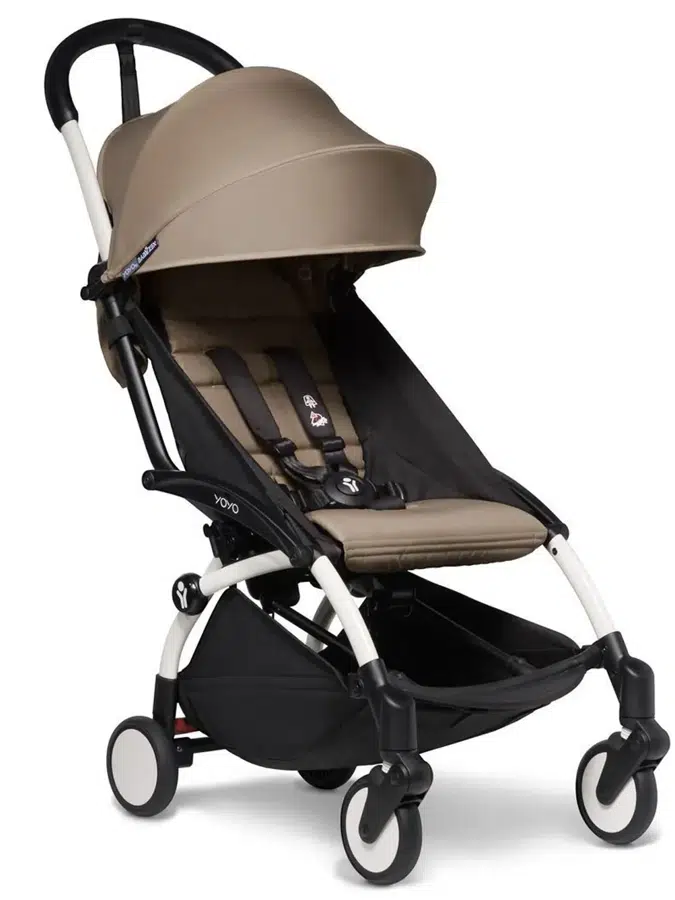 Коляска прогулочная Babyzen YOYO2, бежевый (taupe), рама белая (шасси+текстиль)