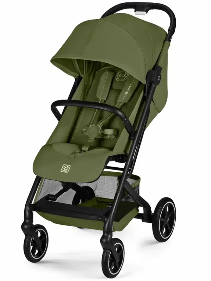Коляска прогулочная Cybex Beezy 2026, зеленый (moss green) с дождевиком и бампером