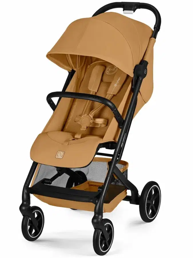 Коляска прогулочная Cybex Beezy 2026, желто-коричный (cinnamon yellow) с дождевиком и бампером