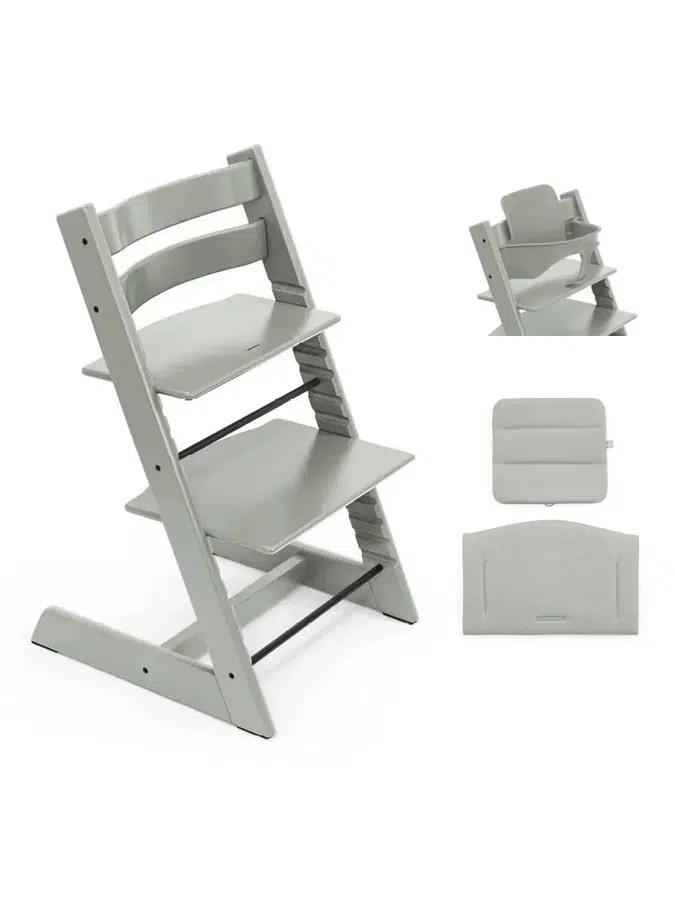 Стульчик Stokke Tripp Trapp Зеленый (Glacier Green) 100139 + Сиденье 6+ Зеленый (Glacier Green) 650007 + Подушка Серо-Зеленый (GlacGreen) 690003