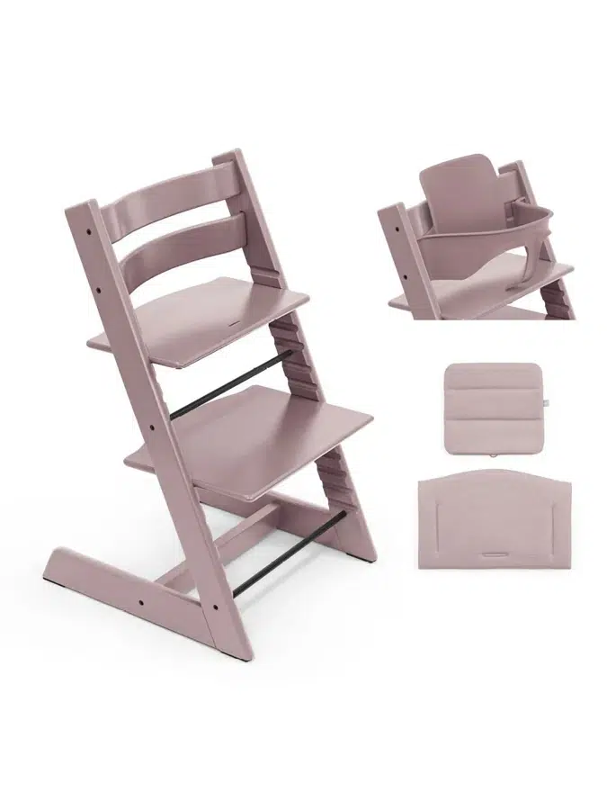Стульчик Stokke Tripp Trapp Лиловый (Heather Mauve) 100141 + Сиденье 6+ Лиловый (Heather Mauve) 650010 + Подушка Лиловый (HeathMauv) 690004