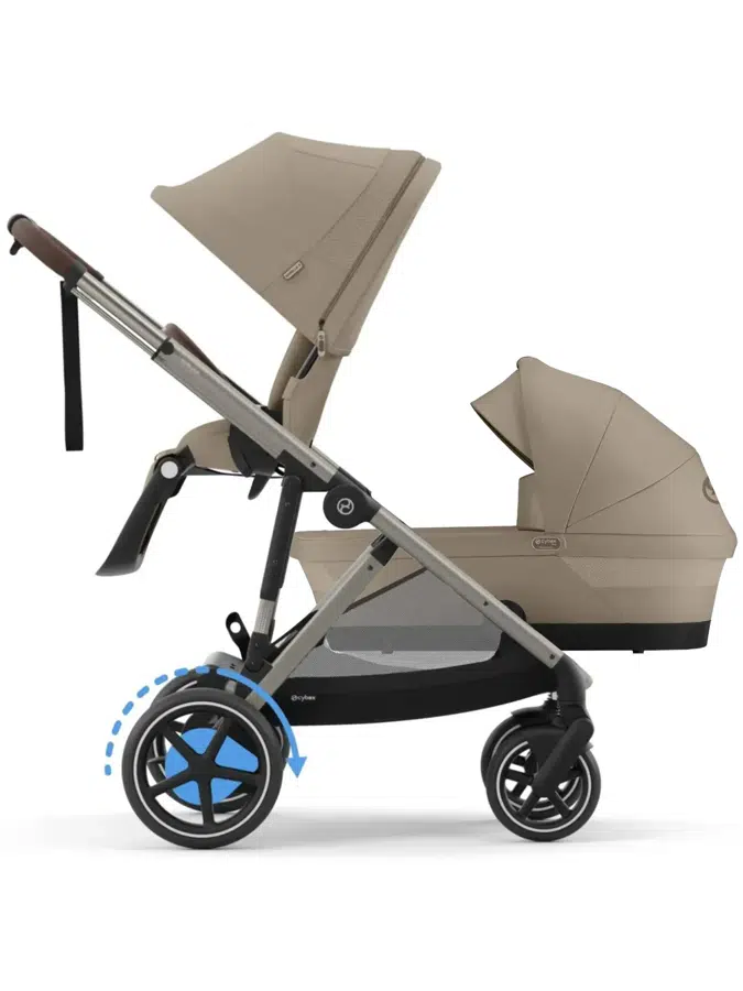 Коляска для погодок Cybex E-Gazelle S TPE, бежевый (almond beige), с дождевиком