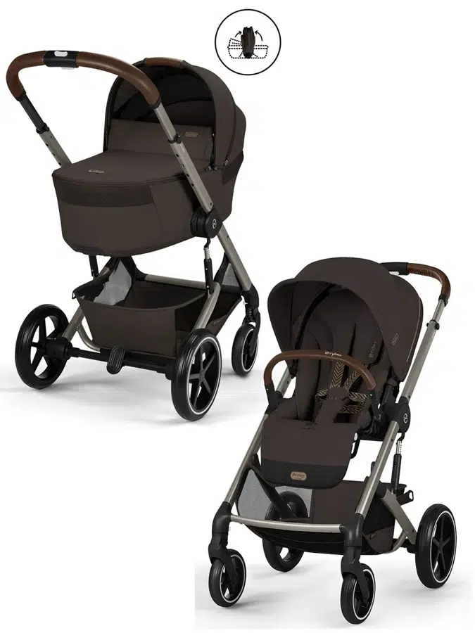 Коляска 2 в 1 Cybex Balios S Lux TPE, коричневый (chocolate brown), с дождевиками (2026)