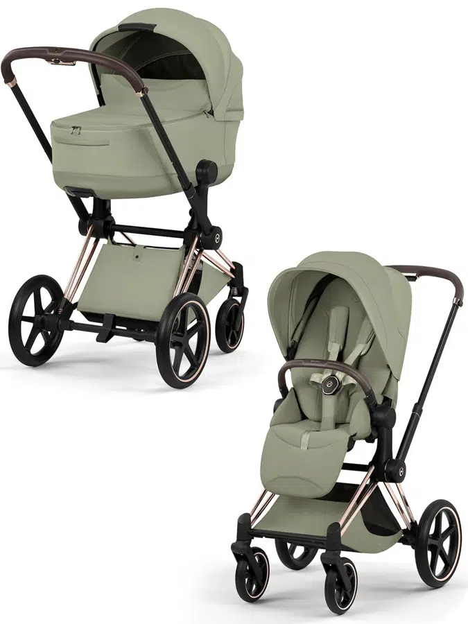 Коляска 2 в 1 Cybex Priam (V) Style, зеленый /шасси роузголд (sage green /rosegold)