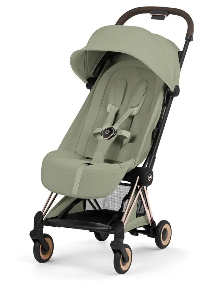 Коляска прогулочная Cybex Coya Style 2026, зеленый, шасси роузголд (sage green/rosegold), с дождевиком