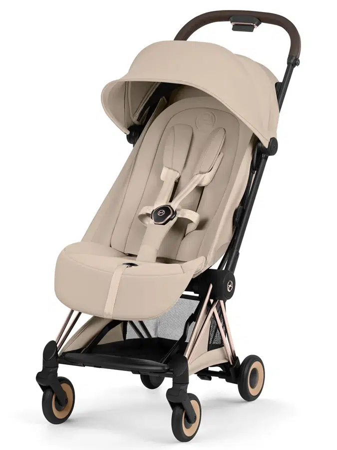 Коляска прогулочная Cybex Coya Style 2026, бежевый, шасси роузголд (cozy beige/rosegold), с дождевиком