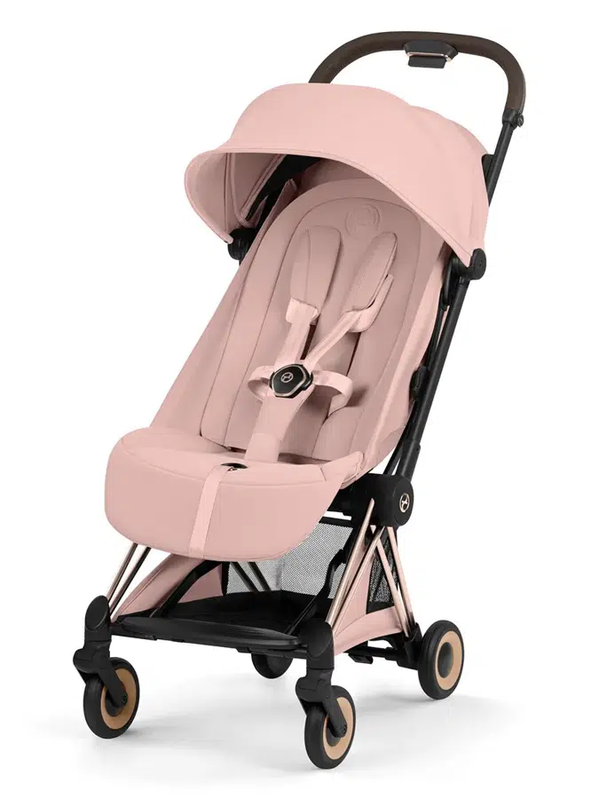 Коляска прогулочная Cybex Coya Style 2026, розовый, шасси роузголд (peach pink/rosegold), с дождевиком