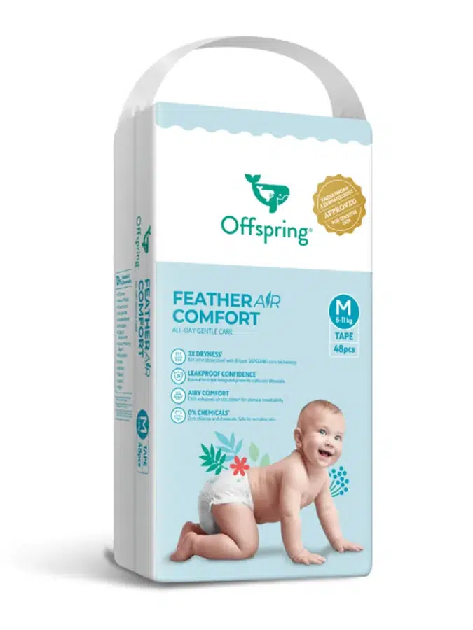 Трусики-подгузники Offspring ультратонкие Комфорт M 6-11 кг Воздушная коллекция 44 шт CFPM44P