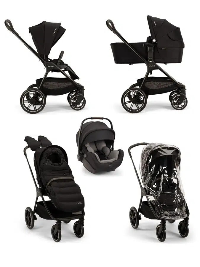 Коляска 3 в 1 Nuna TRIV LX AS, Черный (Caviar), с автолюлькой ARRA FLEX Caviar, компактная, для путешествий