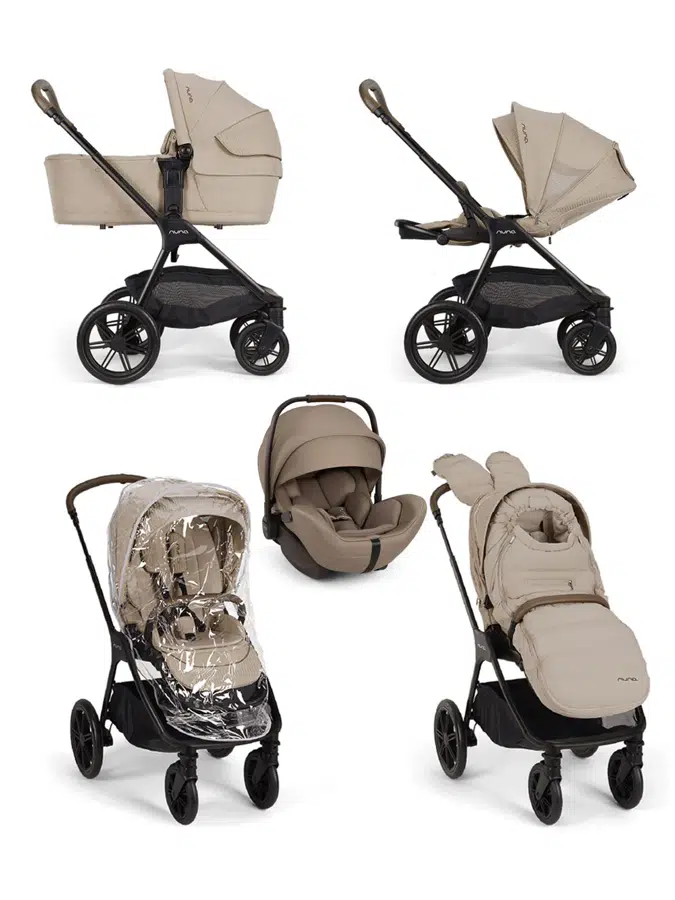 Коляска 3 в 1 Nuna TRIV LX AS Бежевый (Cosmo), с автолюлькой ARRA FLEX, лимитированная серия, для путешествий