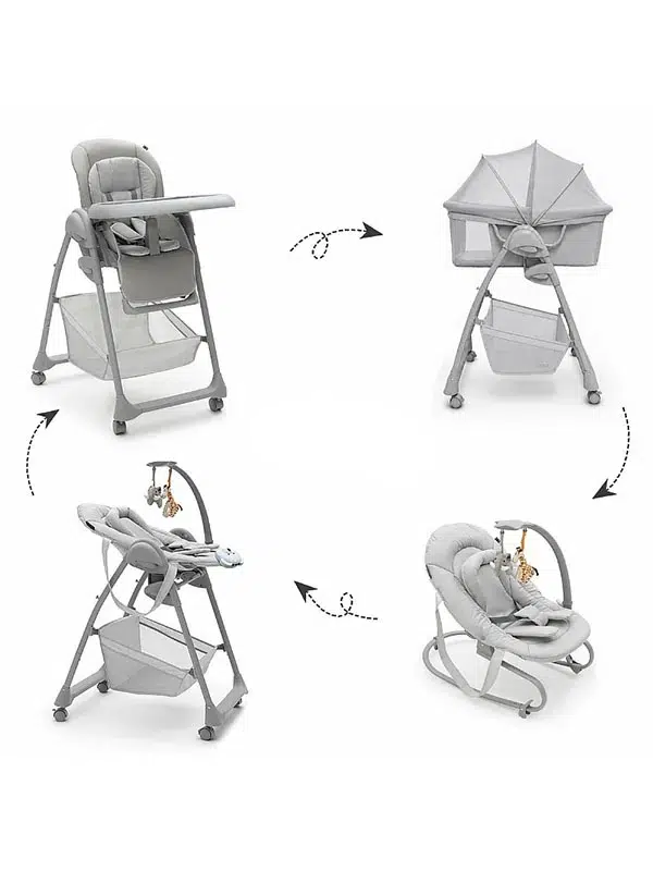 Стульчик для кормления Agex 4 в 1 Seat’n Sleep Светло-серый (Light Grey) ASS906