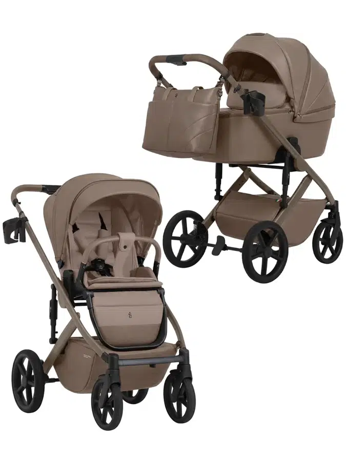 Коляска 2 в 1 SBL (Sweet Baby) Dolce, кожа, молочный шоколад (milk chocolate)