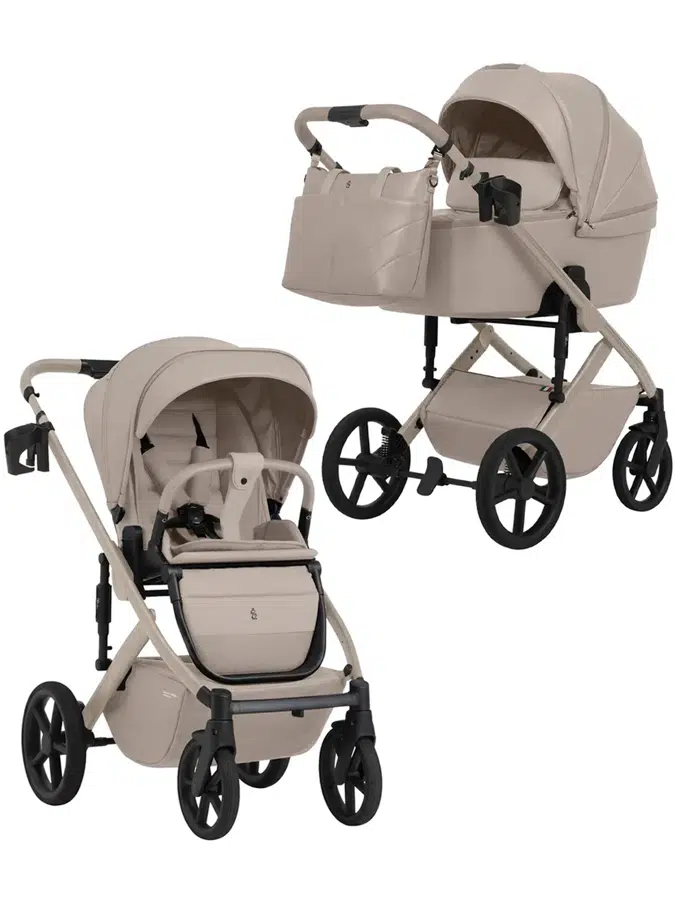 Коляска 2 в 1 SBL (Sweet Baby) Dolce, кожа, кремовый (cream)