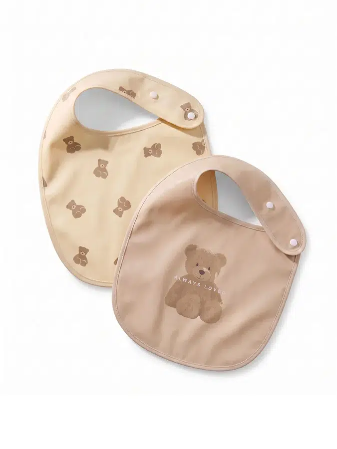 Фартук нагрудный Happy Baby на кнопке 2 шт. мишки (teddy) 16019