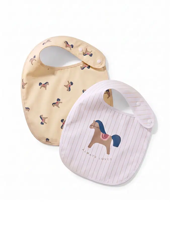 Фартук нагрудный Happy Baby на кнопке 2 шт. лошадки (horse) 16019