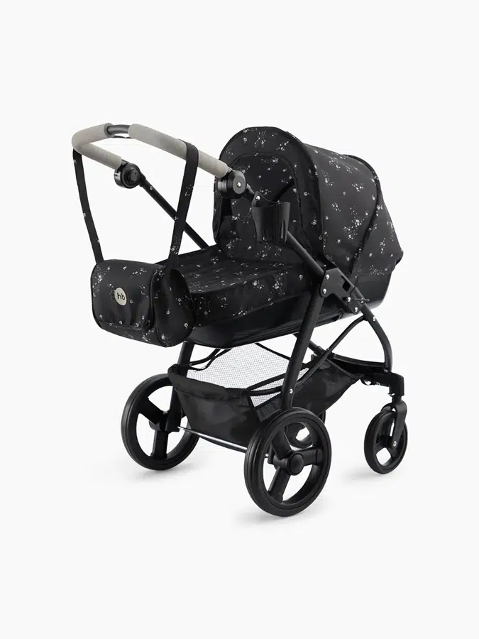 Коляска игрушечная Happy Baby ASHLEY «ЭШЛИ» черный (цветы) 331956