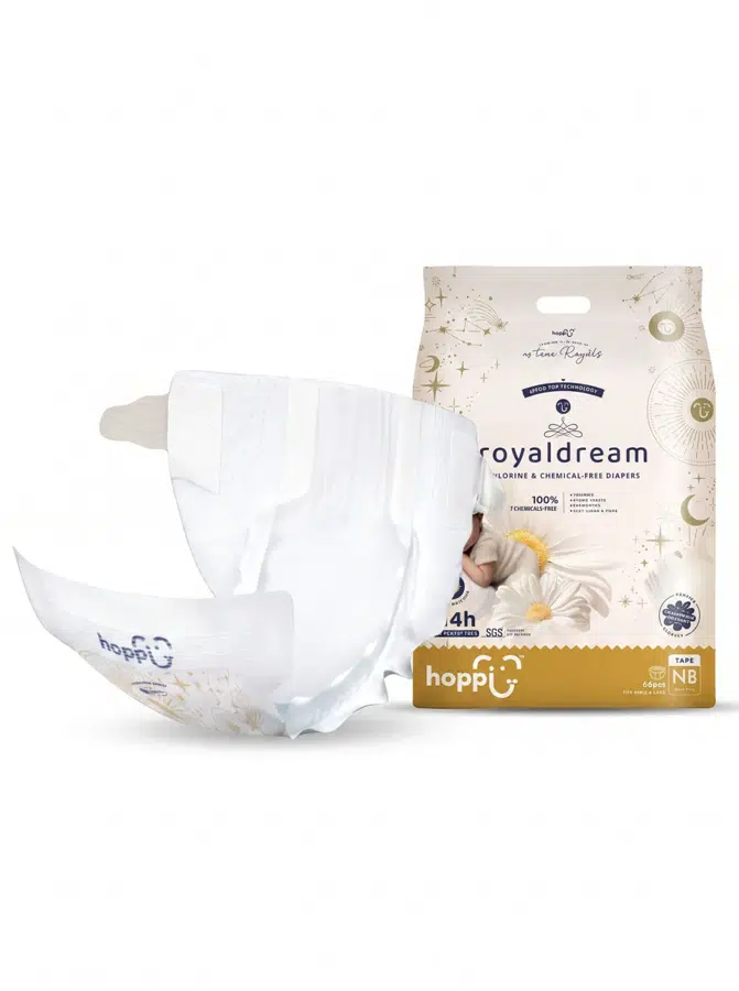 Подгузники Hoppi для новорожденных RoyalDream NB до 5 кг 66 шт HB-040-NB